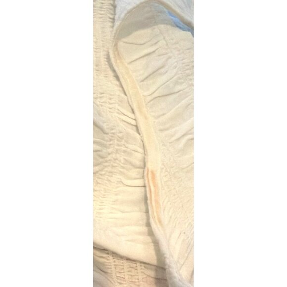 Madewell Smocked Cotton Linen Blend Ruffle Hem Boatneck Tank White Size XXS NWT - Picture 7 of 10